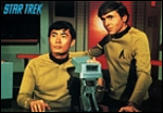 Star Trek postcard. Mr Sulu and Chekov 6x4 inch