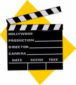 Chalk clapperboard.