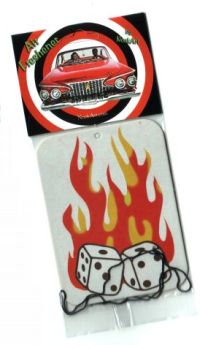 Flaming Dice Air Freshener
