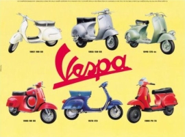 Vespa Metal Tin Sign 13050 - Collage