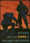 Wartime postcard. The most you can save is the least they deserve
