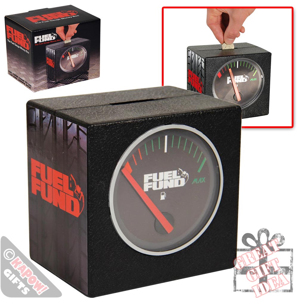 Fuel Fund Money Box Savings Tin Novelty Coin Box Fun Car Petrol Saver