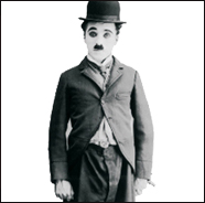 Charlie Chaplin cardboard cutout. life size cardboard cutout
