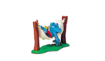 The Smurfs toy. Smurf in Hammock smurf toy figure