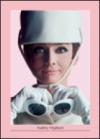 Audrey Hepburn poster. Pink and White 610 x 860mm 