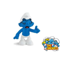 The Smurfs toy. Brainy smurf toy figure