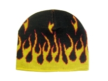 Beanie Hat. Yellow Flames 