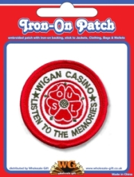 Wigan Casino Listen to the Memories Embroidered Iron on Badge - [17638]