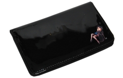 Bettie Page Clutch Purse SHOE GLOSSY BLACK