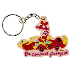 Penelope Pitstop Keyring. Compact Pussycat PVC Keyring