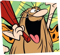 Captain Caveman Canvas Art. 50 x 50cm Art Print
