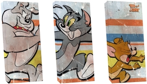 Tom and Jerry Canvas Art. Spike Triptych Art Prints