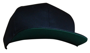 Cap. Black Cap with Green Visor