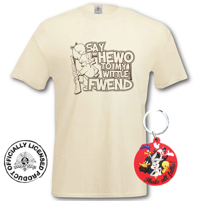Elmer Fudd T-Shirt and Keyring Giftset. My Wittle Fwend