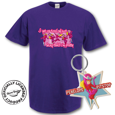 Penelope Pitstop T-Shirt and Keyring Giftset