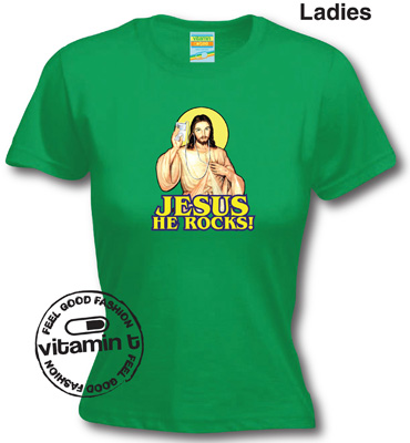 Jesus Rocks T-Shirt - Ladies Large Size 14