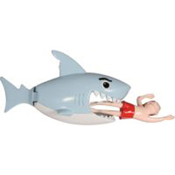 Pull cord hungry shark bath toy