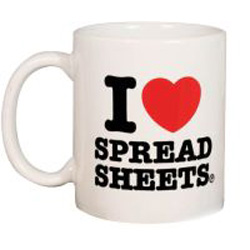 Novelty mug. I heart Spreadsheets