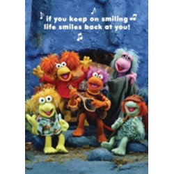 Fraggle Rock greetings card. Smiling song