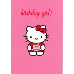 Hello Kitty greetings card. Birthday Girl
