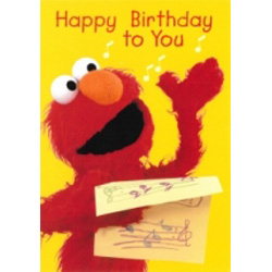 Sesame Street greetings card. Elmo Happy Birthday to You