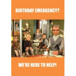 Thunderbirds greetings card. Birthday Emergency we're here to help
