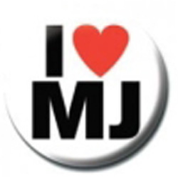 Michael Jackson badge. I Love M.J