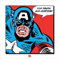 Captain America print. For Truth And Justice 40 x 40 cm 