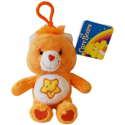 Care Bears Soft Toy. Laugh A Lot Bear Beanie Bag Clip 6 inch