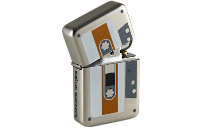 Cassette Tape Lighter. Grey Nickel