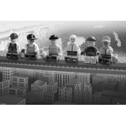 Lego Poster - Lunch On A Lego Skyscraper