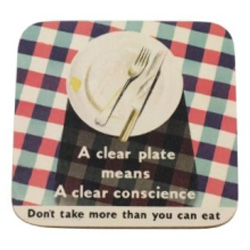 Clear Plate - Clear Conscience - war coaster